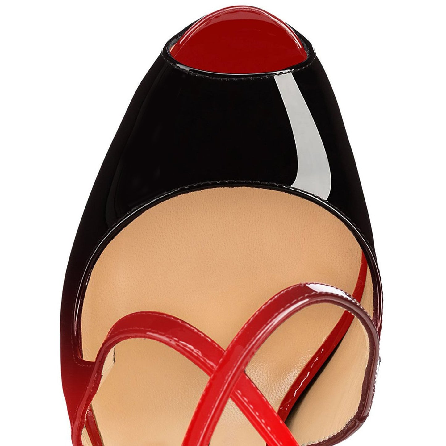 Peep Toe Color Matching Cross Strap High Heel Women's Shoes