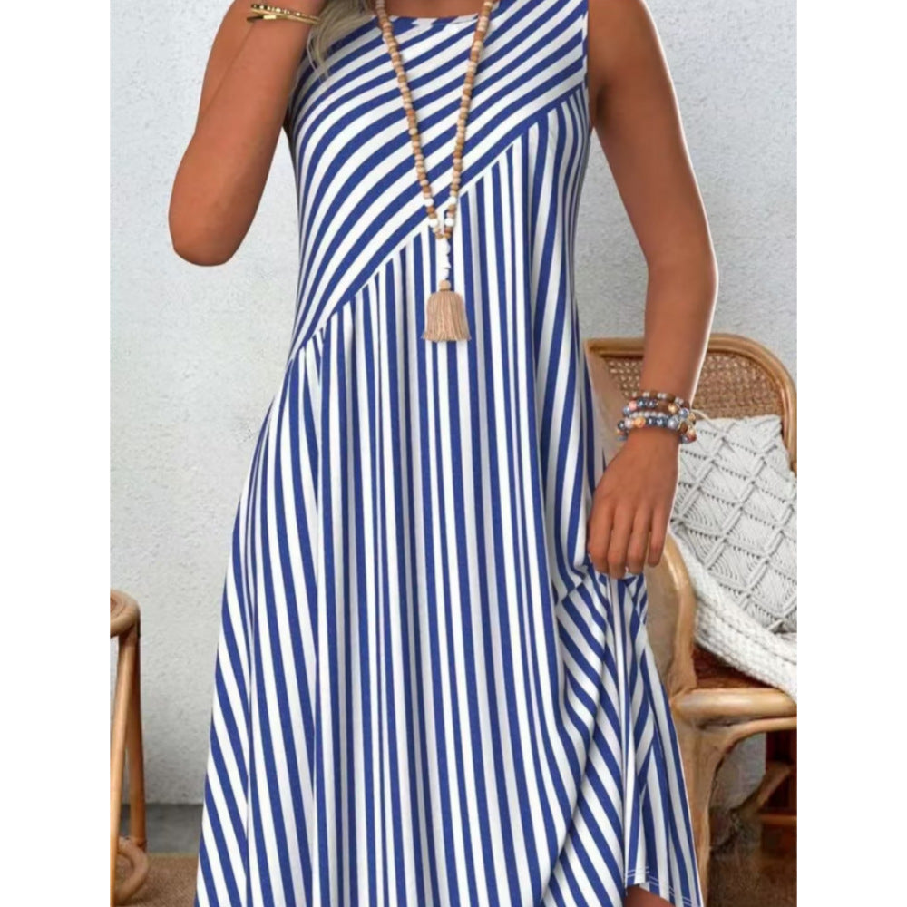 Printed Loose Vacation Casual Sleeveless Vest Skirt