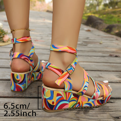 Buckle Wedge Lightweight European And American Women's Sandals