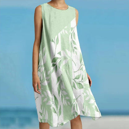 Printed Loose Vacation Casual Sleeveless Vest Skirt